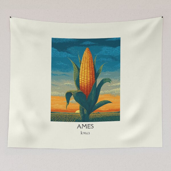 Item preview, Ames Iowa Giant Corn | Agricultural Art Poster designed and sold by TuncGK.