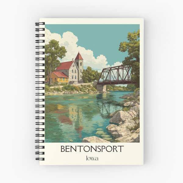Item preview, Bentonsport Iowa Historic Bridge | River Village Poster designed and sold by TuncGK.