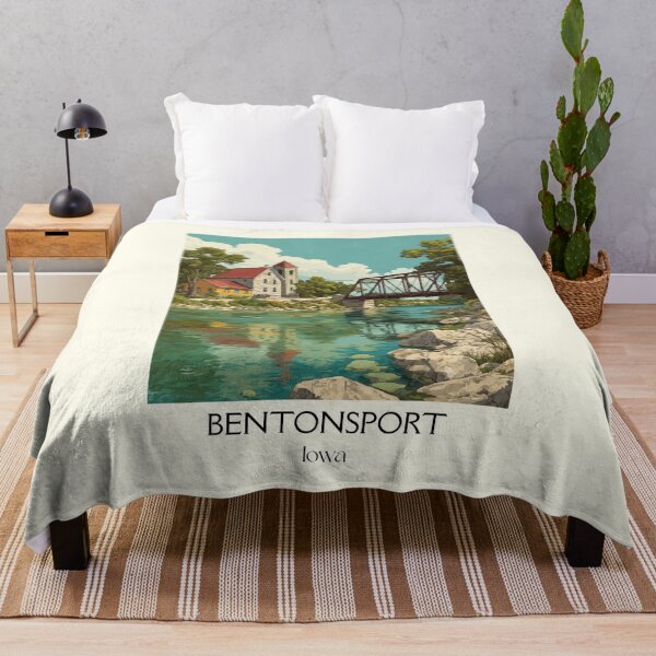 Item preview, Bentonsport Iowa Historic Bridge | River Village Poster designed and sold by TuncGK.