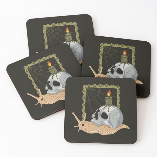 Item preview, Snail with skull, candle and picture frame Halloween designed and sold by InkofNocturna.