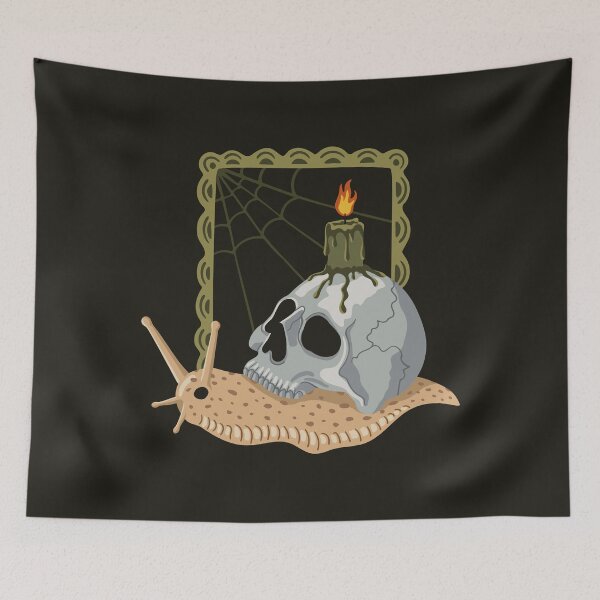 Item preview, Snail with skull, candle and picture frame Halloween designed and sold by InkofNocturna.