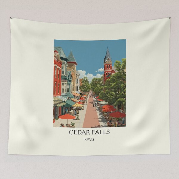 Item preview, Cedar Falls Iowa Downtown | Main Street Poster designed and sold by TuncGK.
