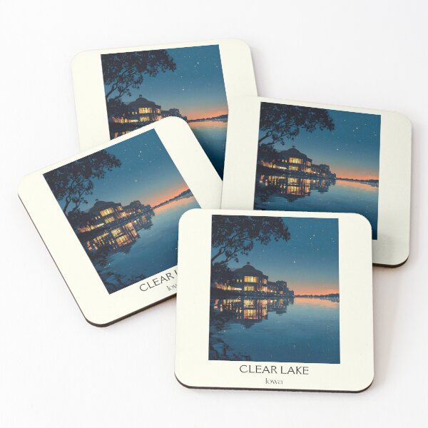 Item preview, Clear Lake Iowa Night | Lakeside Reflection Poster designed and sold by TuncGK.