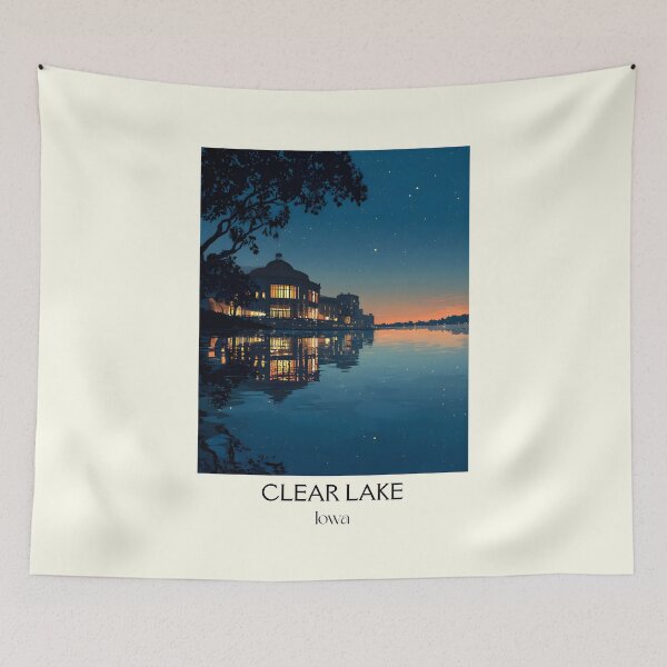 Item preview, Clear Lake Iowa Night | Lakeside Reflection Poster designed and sold by TuncGK.