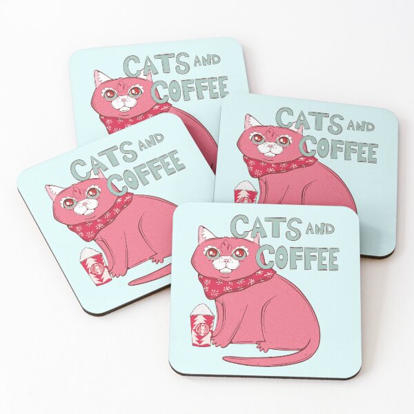 Item preview, cats and coffee - christmas cat with cozy coffee designed and sold by crestfallenmermaid.