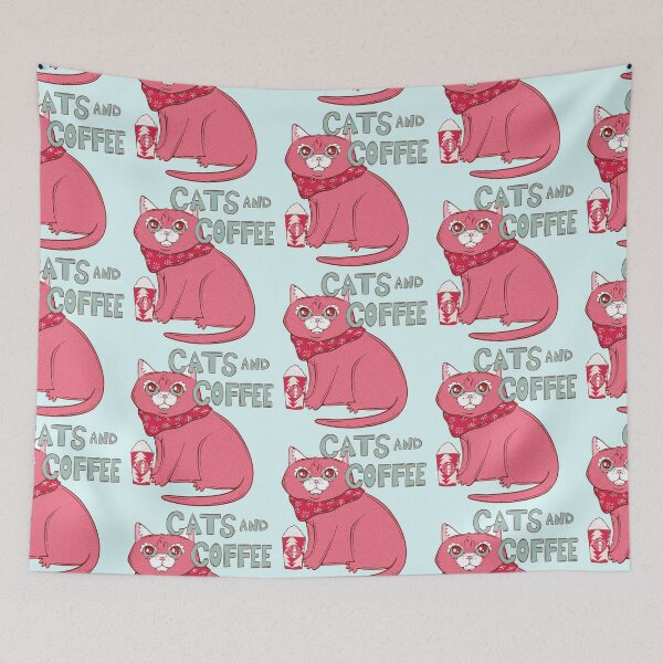 Item preview, cats and coffee - christmas cat with cozy coffee designed and sold by crestfallenmermaid.