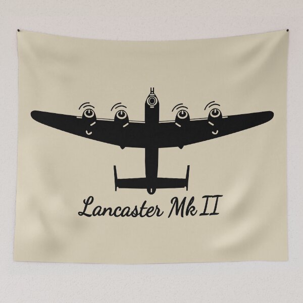 Item preview, Lancaster II British WW2 Bomber Plane Fly Over Silhouette designed and sold by MilitaryMart.