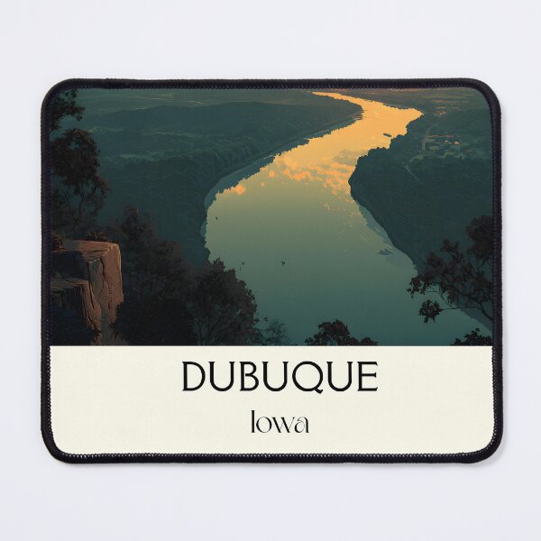 Item preview, Dubuque Iowa River Bluff Sunset | Mississippi River Poster designed and sold by TuncGK.