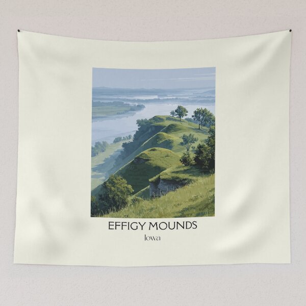 Item preview, Effigy Mounds Iowa Historic Site | River Valley Poster designed and sold by TuncGK.