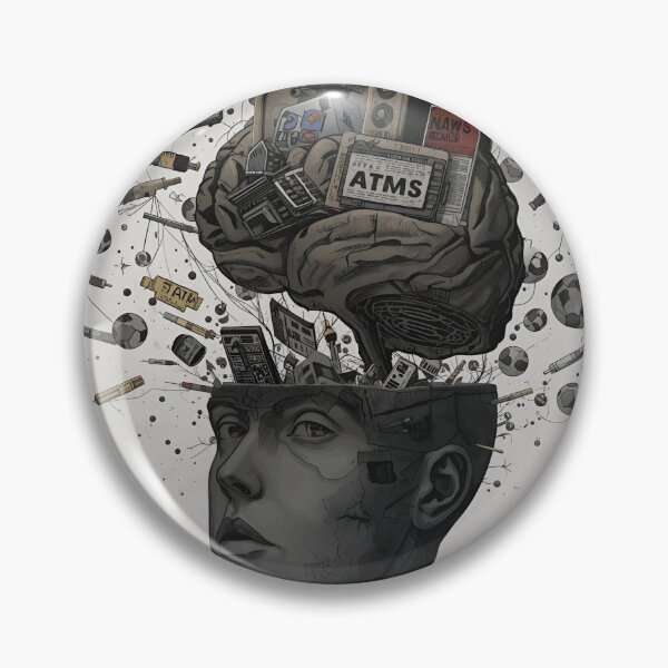 Item preview, Overloaded Mind, Abstract Commentary on Modern Negativity and Media Noise designed and sold by TigerGrey.