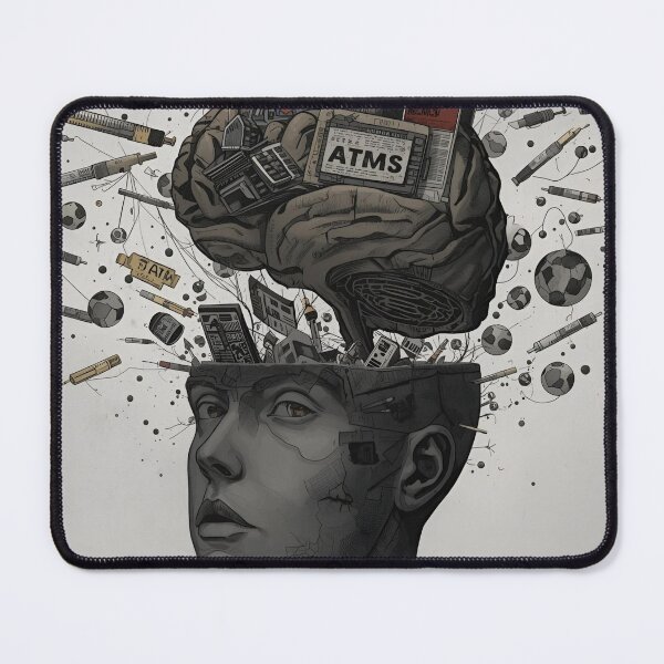 Item preview, Overloaded Mind, Abstract Commentary on Modern Negativity and Media Noise designed and sold by TigerGrey.