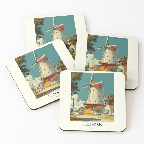 Item preview, Elk Horn Iowa Danish Windmill | Immigrant Heritage Poster designed and sold by TuncGK.