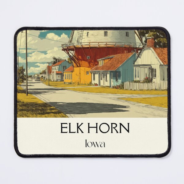 Item preview, Elk Horn Iowa Danish Windmill | Immigrant Heritage Poster designed and sold by TuncGK.