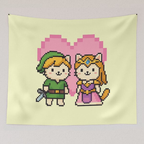 Item preview, Cute 8-Bit Adventurer and Princess Cats | Adorable Retro Gamer Design designed and sold by Beezy-Kneez.