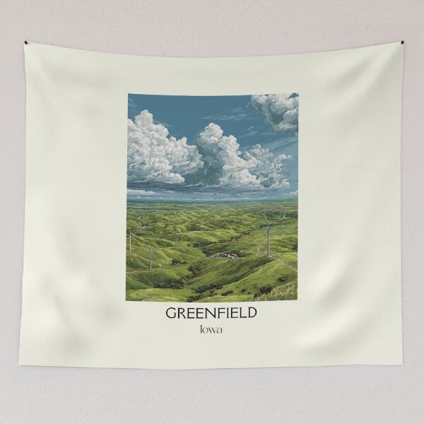 Item preview, Greenfield Iowa Rolling Hills | Green Pasture Poster designed and sold by TuncGK.