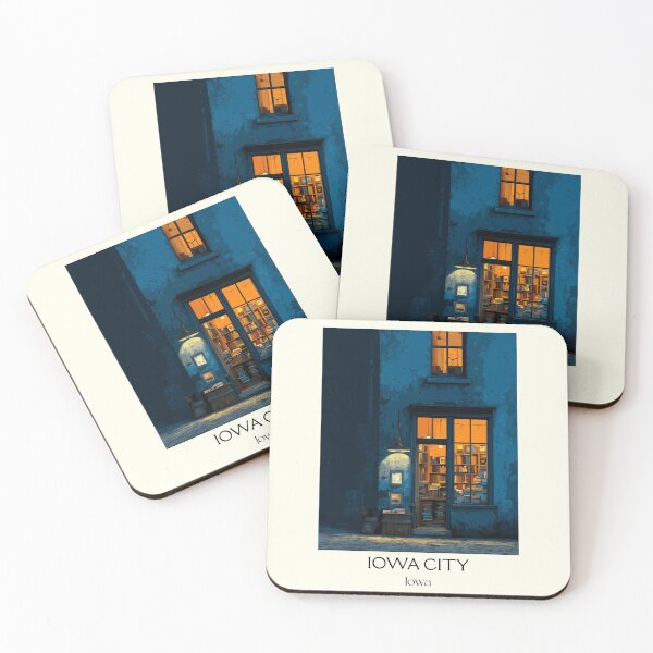 Item preview, Iowa City Iowa Night Window | University Town Poster designed and sold by TuncGK.