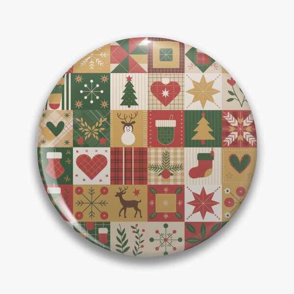 Item preview, Vintage Christmas Patchwork Pattern designed and sold by SoftStyleStudio ⭐⭐⭐.