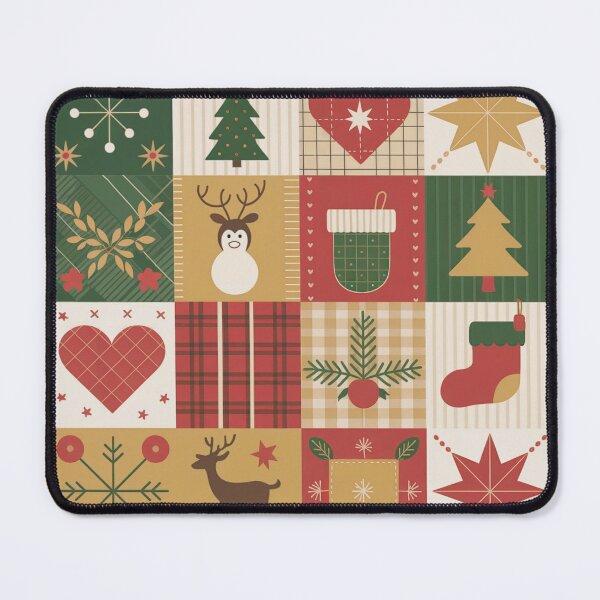 Item preview, Vintage Christmas Patchwork Pattern designed and sold by SoftStyleStudio ⭐⭐⭐.