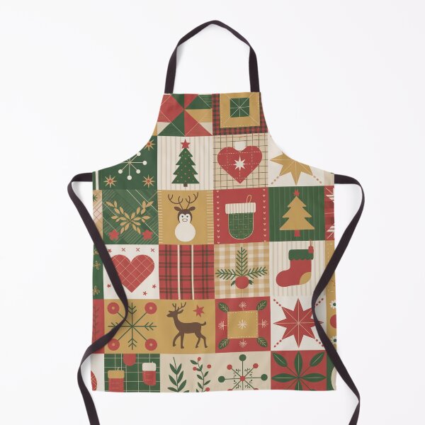 Item preview, Vintage Christmas Patchwork Pattern designed and sold by SoftStyleStudio ⭐⭐⭐.