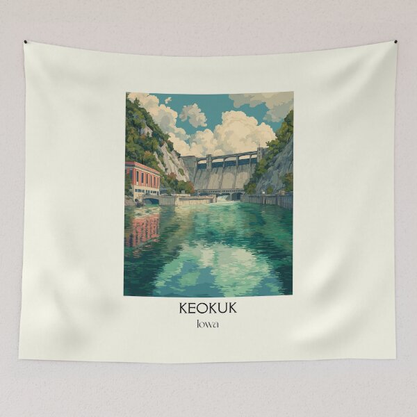 Item preview, Keokuk Iowa River Dam | Hydroelectric Power Poster designed and sold by TuncGK.
