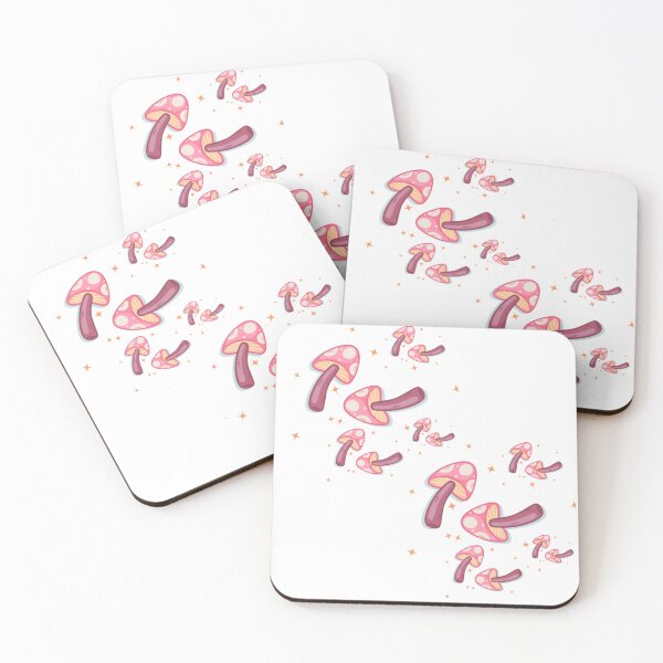 Item preview, Cute Pink Mushroom with Golden Stars Illustration designed and sold by nada-art.