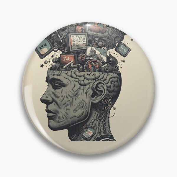 Item preview, Overloaded Mind – Abstract Commentary on Modern Negativity and Media Noise designed and sold by TigerGrey.