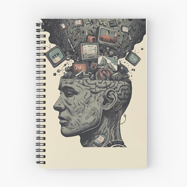 Item preview, Overloaded Mind – Abstract Commentary on Modern Negativity and Media Noise designed and sold by TigerGrey.