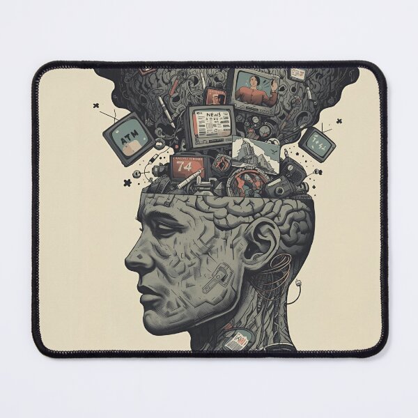 Item preview, Overloaded Mind – Abstract Commentary on Modern Negativity and Media Noise designed and sold by TigerGrey.