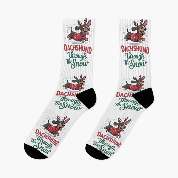 Item preview, Funny Dachshund Through The Snow Christmas | Cute Wiener Dog Holiday Design designed and sold by JessArty ⭐⭐⭐⭐⭐.