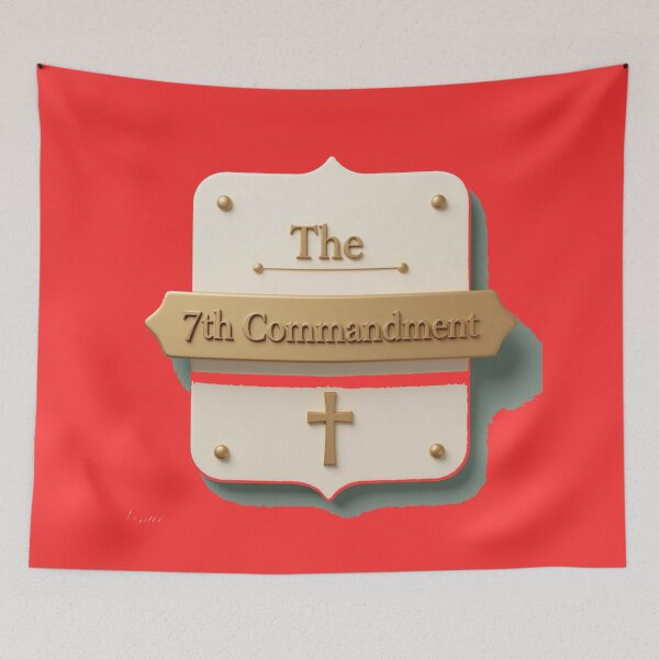 Item preview,  The 7th Commandment – 3D Holy Label,  designed and sold by PaintMeWorld.