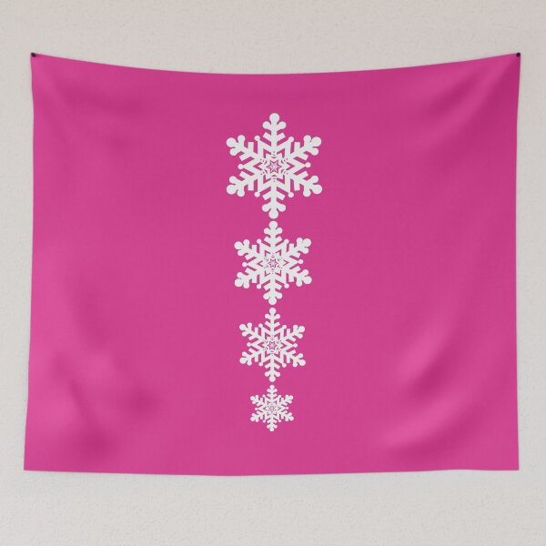 Item preview, 60's 70's Retro Holiday Snowflakes in Hot Pink and White designed and sold by MellowCat.
