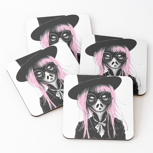 Item preview, Pastel Goth Plague Doctor Girl – Pink Hair Gothic Horror Aesthetic Illustration designed and sold by dreamsagellc.