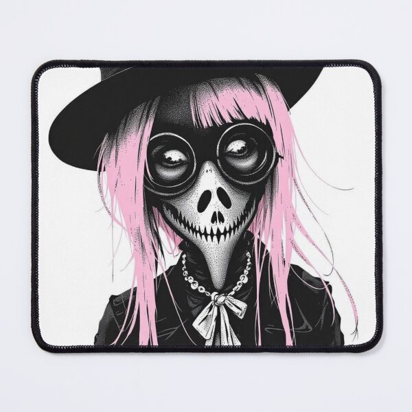 Item preview, Pastel Goth Plague Doctor Girl – Pink Hair Gothic Horror Aesthetic Illustration designed and sold by dreamsagellc.