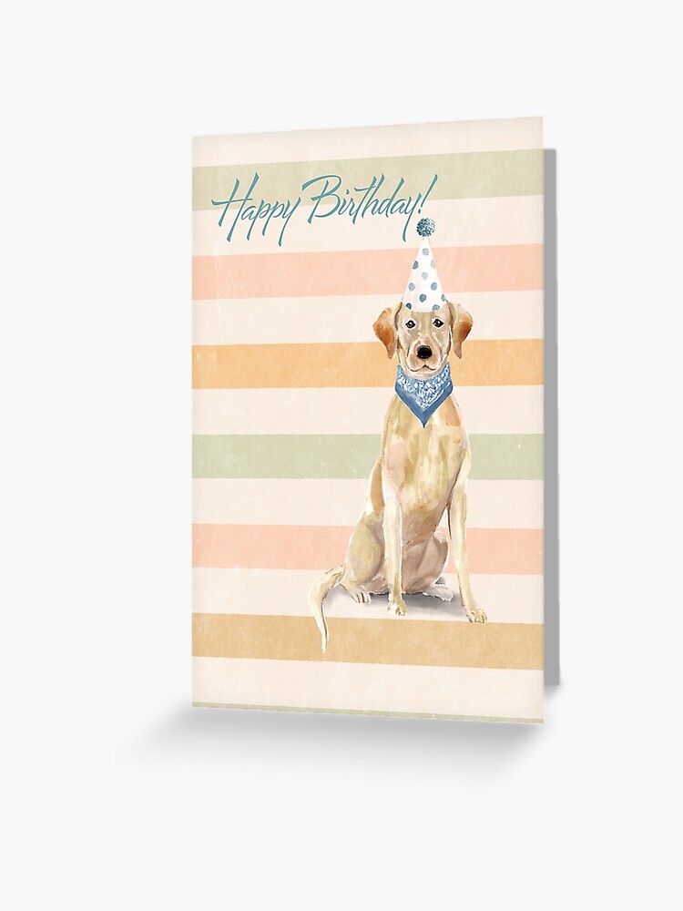 Carte De Vœux Carte Golden Retriever Anniversaire D Or Du Labrador Par Broadmeadow Redbubble