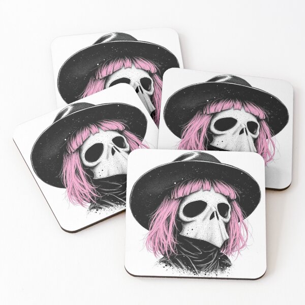 Item preview, Pastel Goth Plague Doctor – Pink Hair Skull Mask Dark Aesthetic Art designed and sold by dreamsagellc.