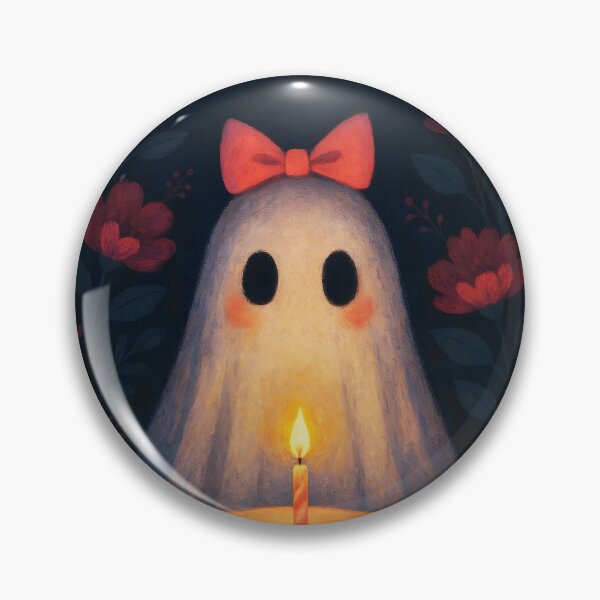 Item preview, Magenta Flowers Ghost – Birthday Cake with Pink Bow Illustration designed and sold by EmeraldeaArt.
