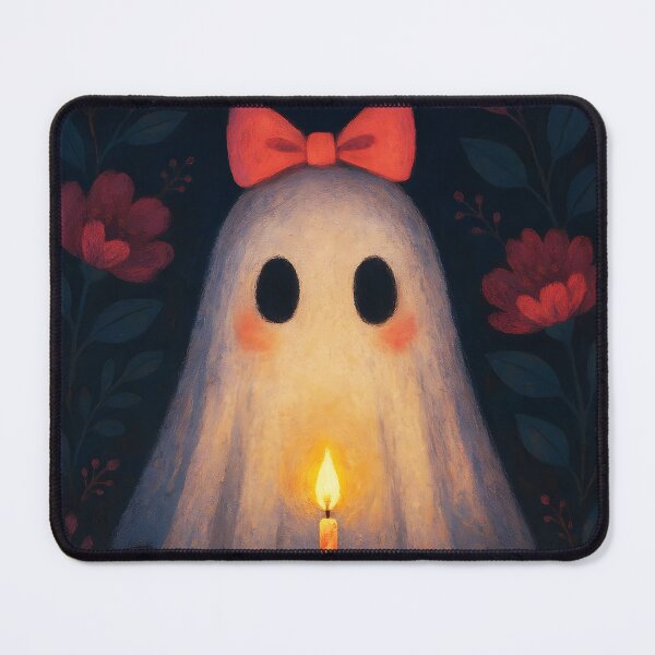 Item preview, Magenta Flowers Ghost – Birthday Cake with Pink Bow Illustration designed and sold by EmeraldeaArt.