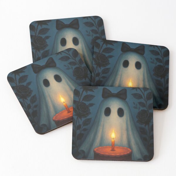 Item preview, Black Roses Ghost – Birthday Cake with Black Bow Illustration designed and sold by EmeraldeaArt.