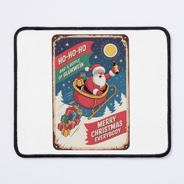 Item preview, HO-HO-HO and a bottle of Gluhwein - retro metal plate advertising designed and sold by Museum Of Non-Existing Art.