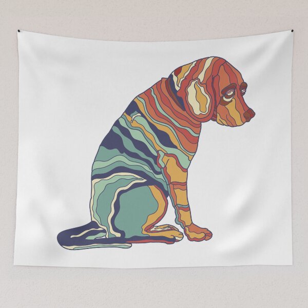 Item preview, Colorful sad dog designed and sold by nostakesart.