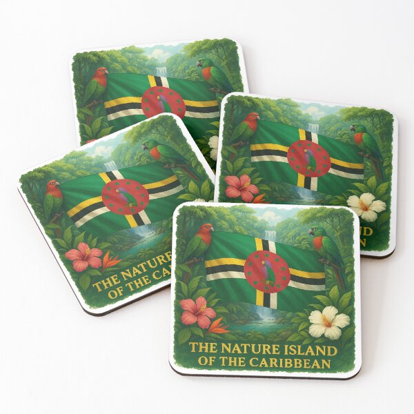 Item preview, Dominica Nature Island Flag – Parrots & Rainforest Design designed and sold by ZooMER1.