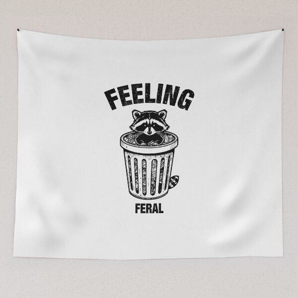 Item preview, Feeling Feral – Black & White Raccoon in Trash Bin designed and sold by Merch By Style.