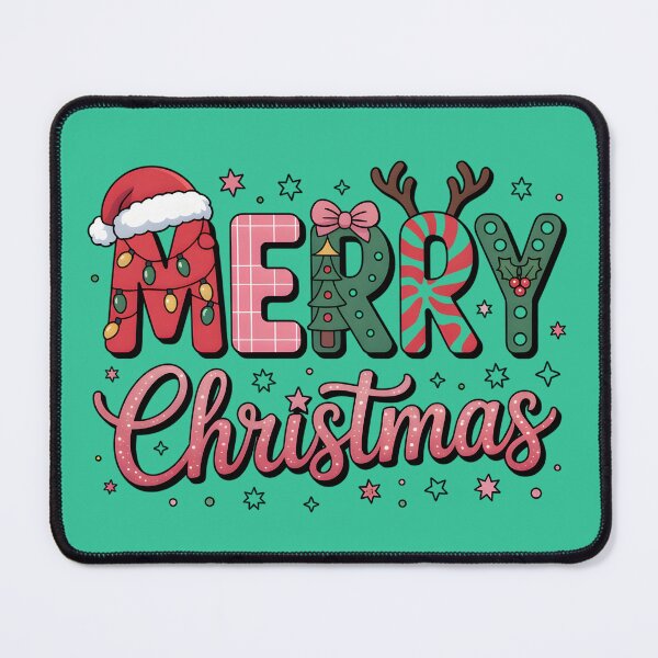 Item preview, Playful Merry Christmas Typography Design designed and sold by SoftStyleStudio ⭐⭐⭐.