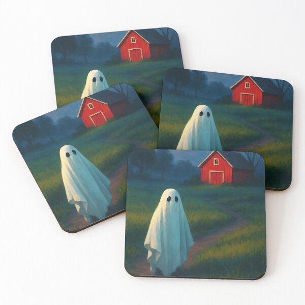 Item preview, Summer Farm Ghost – Scandinavian Red Barn Path designed and sold by EmeraldeaArt.