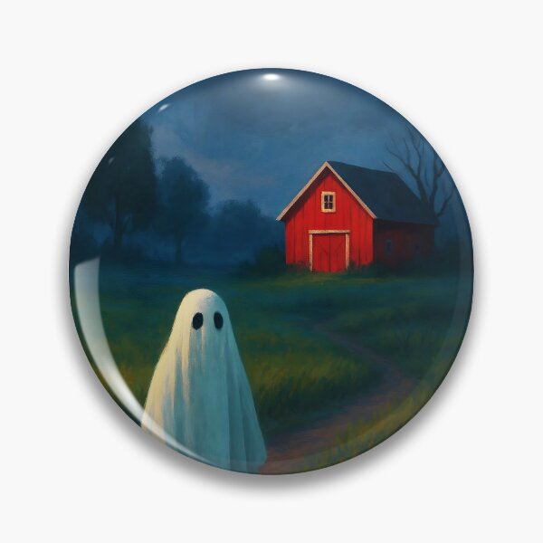 Item preview, Summer Farm Ghost – Scandinavian Red Barn Path designed and sold by EmeraldeaArt.