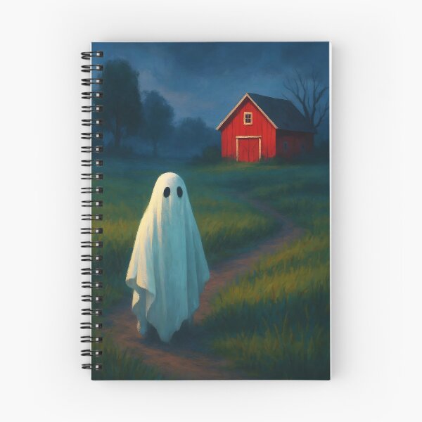 Item preview, Summer Farm Ghost – Scandinavian Red Barn Path designed and sold by EmeraldeaArt.