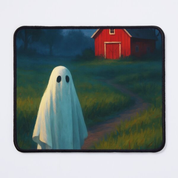 Item preview, Summer Farm Ghost – Scandinavian Red Barn Path designed and sold by EmeraldeaArt.