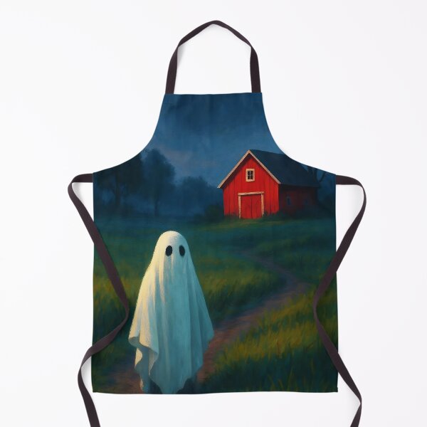 Item preview, Summer Farm Ghost – Scandinavian Red Barn Path designed and sold by EmeraldeaArt.