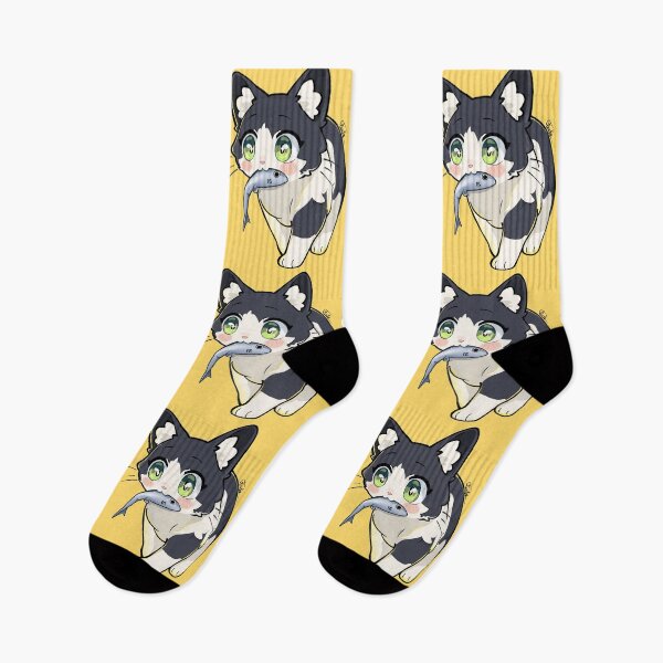 Item preview, Cute Cat Hunting Fish designed and sold by FarieArt.