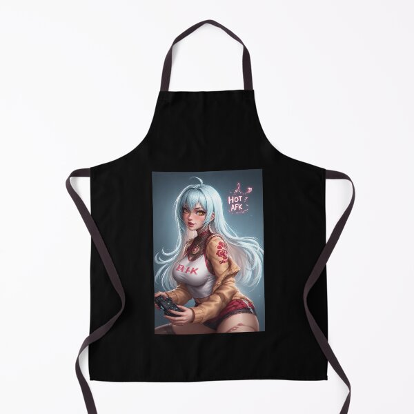 Item preview, Hot AFK – Gamer Girl Pin-Up in Cat-Ear Headphones and Gaming Chair designed and sold by Mark Mentzer.